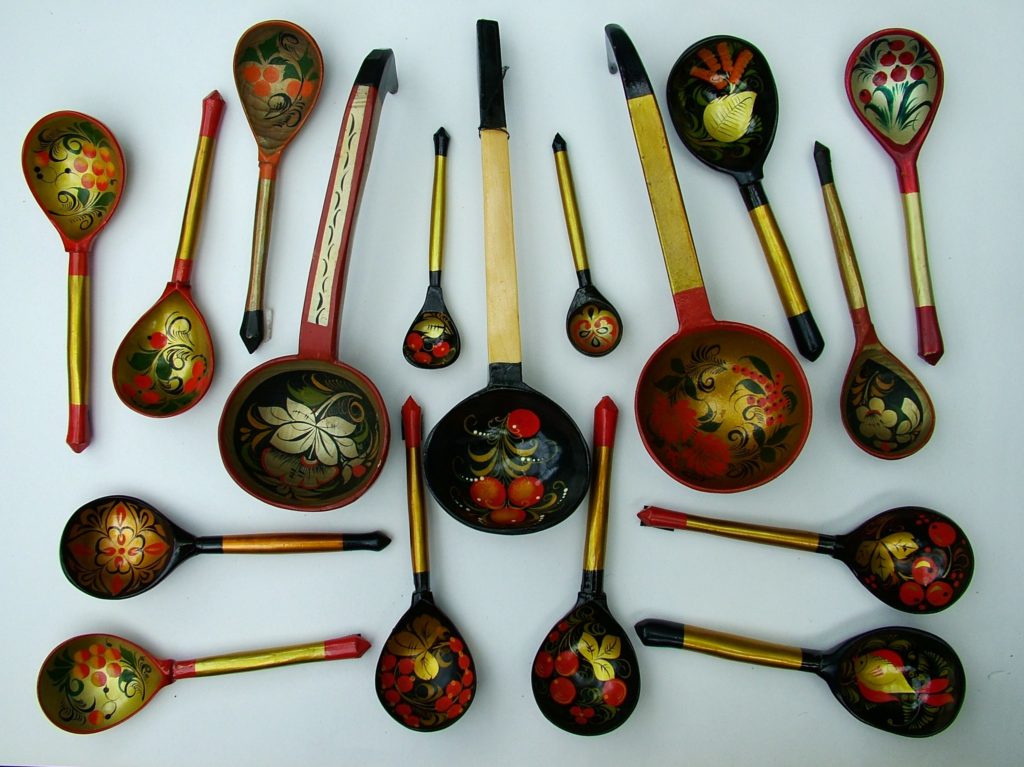 Russian Khokhloma spoons