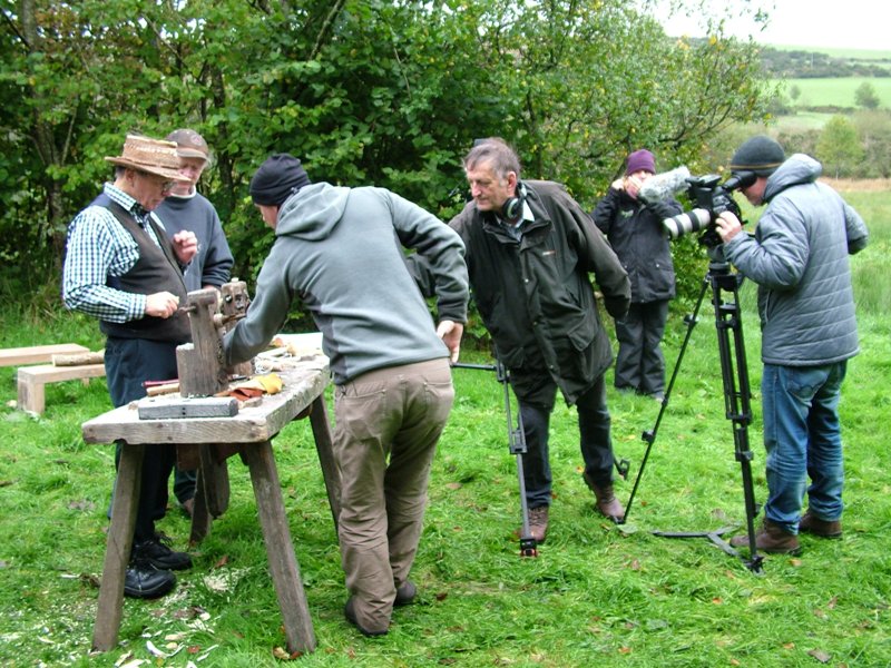 Stuart King filming BBC doc re 4000 BC  Bronze Age  cist burial,  Dartmoor, Oct 2013--