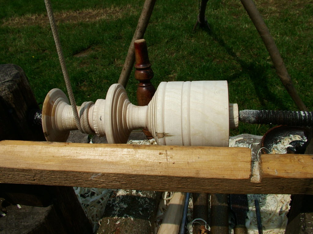 Turning a Wassail cup on a pole lathe