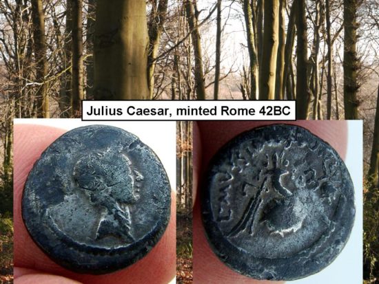 Wildwood, Julius Caesar silver denarius 42 BC