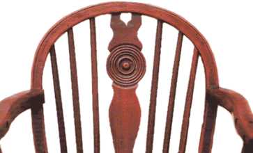Bullseye decoration on a Windsor chair